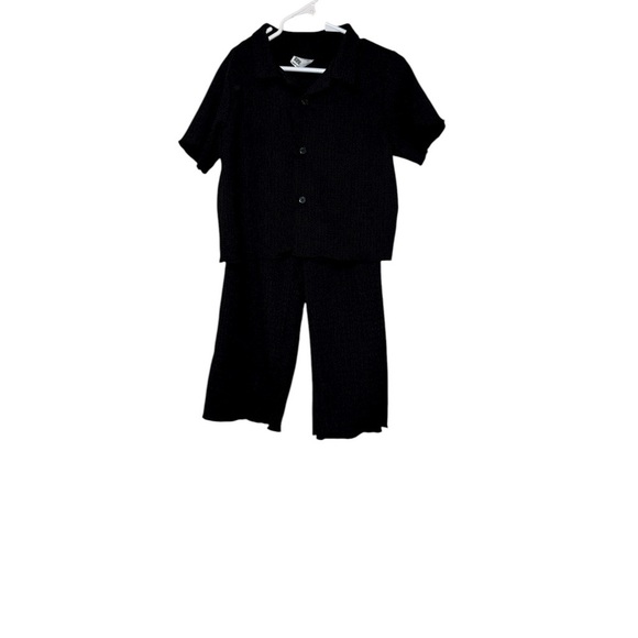 Cotton On Other - Cotton On Kids Two Piece Set Black Button Down Top and Wide Leg Pant Size 6T